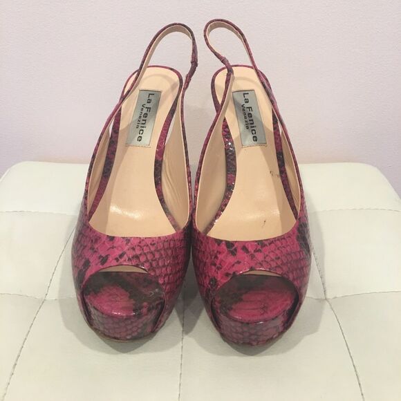 Shoes - La Fenice Venezia pink snakeskin heels